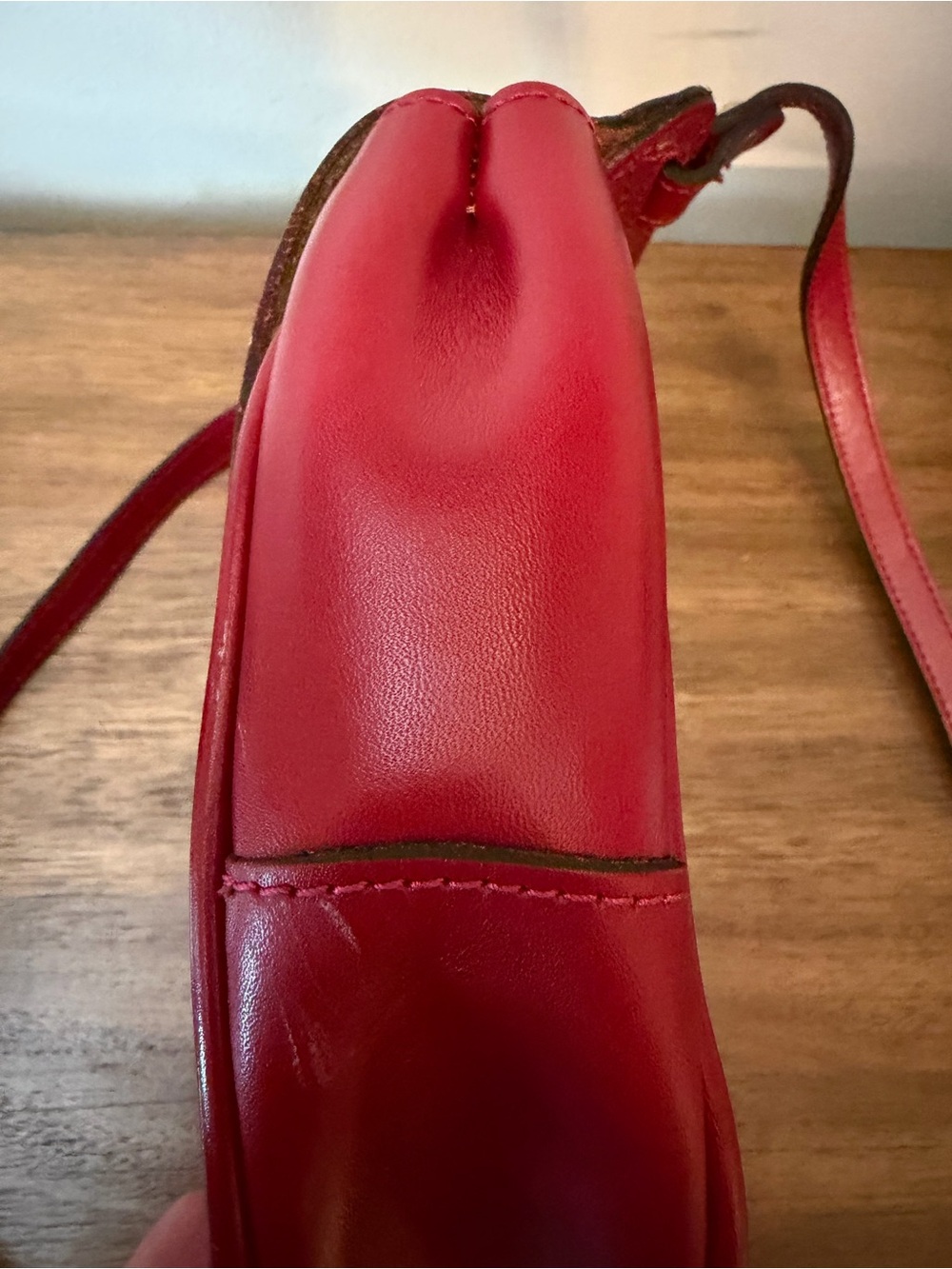 Patricia Nash Ruby Red Rose Embossed Leather Saddle Crossbody Bag Floral - Picture 9 of 16